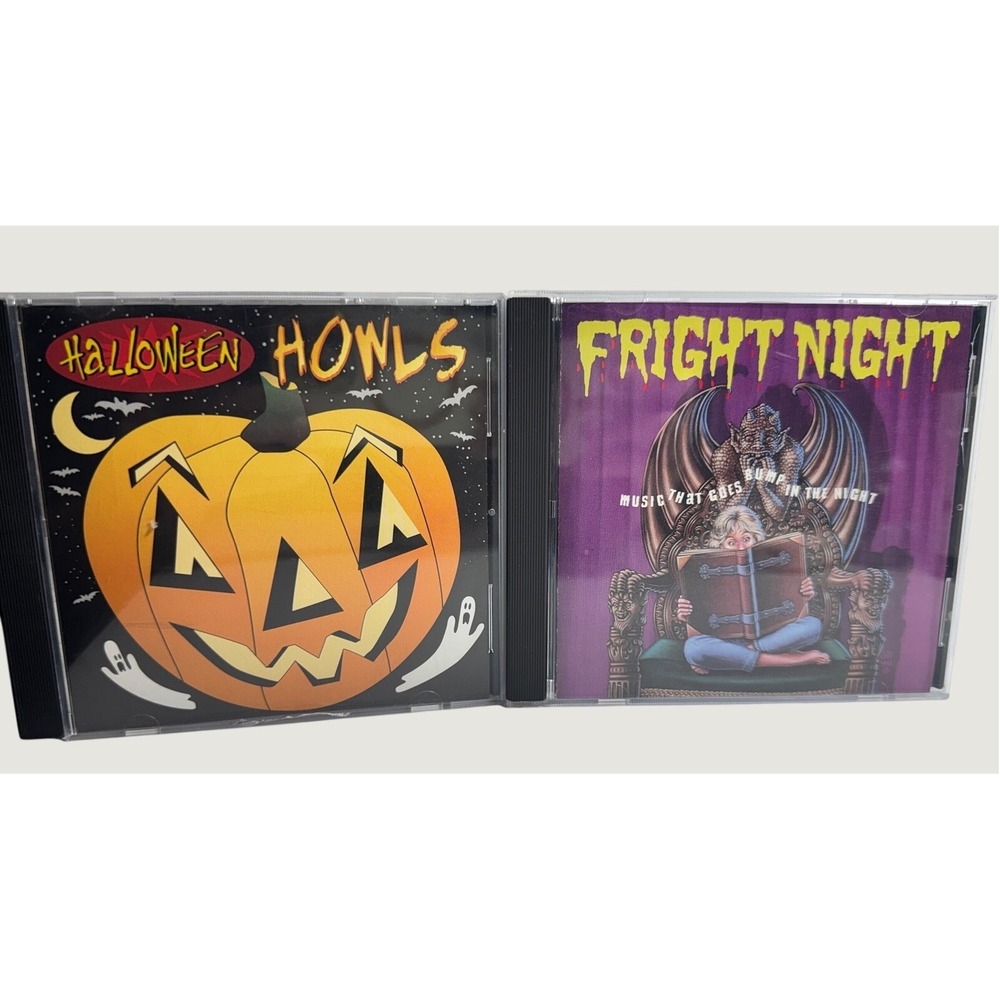 Vintage Halloween CD Lot Fright Night Halloween Howls Spooky Horror Music 2 CD